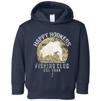 Happy Hookers Fishing Club Retro Vintage Style Fishing Lover Toddler Hoodie