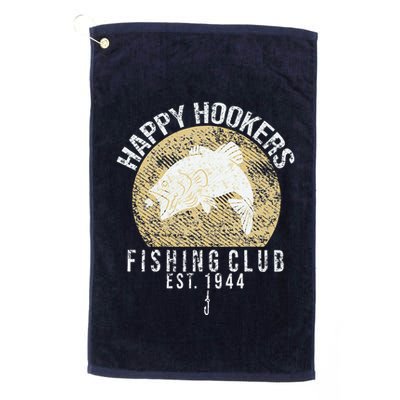 Happy Hookers Fishing Club Retro Vintage Style Fishing Lover Golf Towel