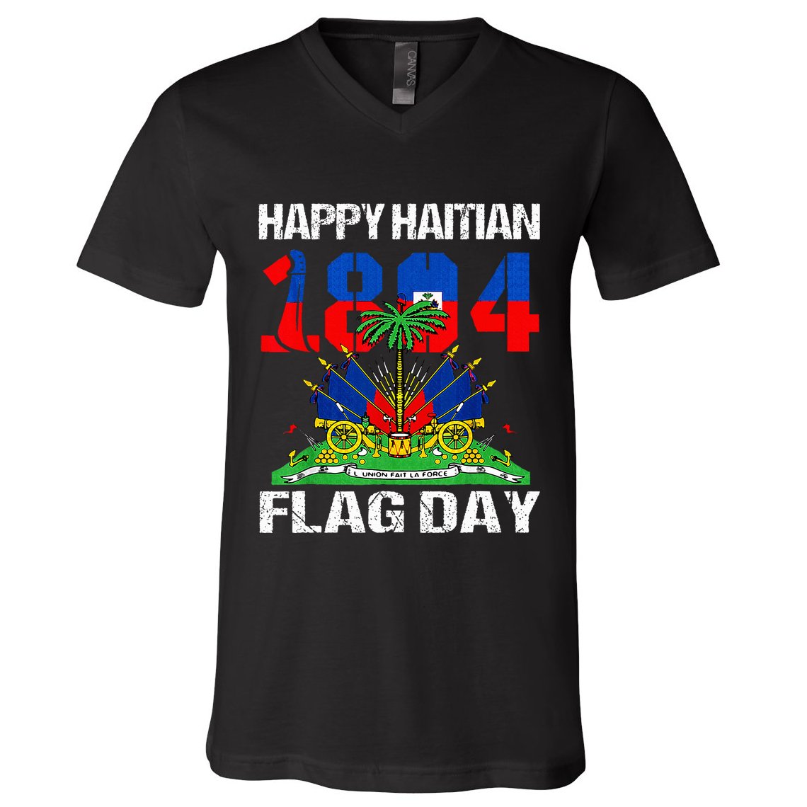 Happy Haitian Flag Day Haiti Flag Pride 1804 V-Neck T-Shirt