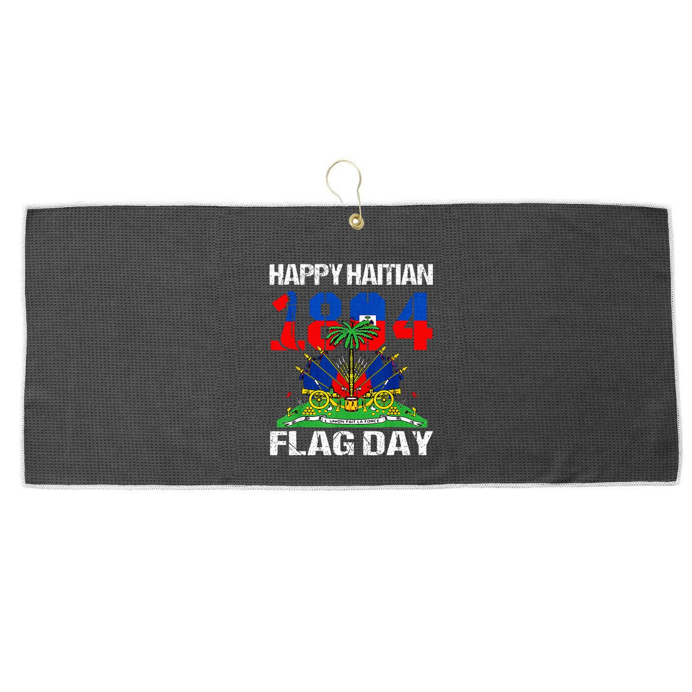 Happy Haitian Flag Day Haiti Flag Pride 1804 Large Microfiber Waffle Golf Towel