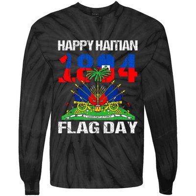 Happy Haitian Flag Day Haiti Flag Pride 1804 Tie-Dye Long Sleeve Shirt