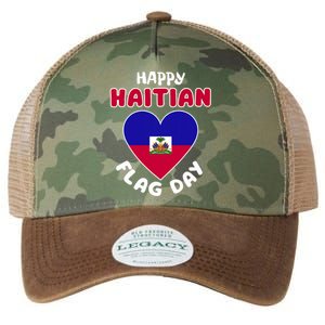 Happy Haitian Flag Day Cool Haiti Flag Heart Legacy Tie Dye Trucker Hat