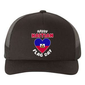 Happy Haitian Flag Day Cool Haiti Flag Heart Yupoong Adult 5-Panel Trucker Hat