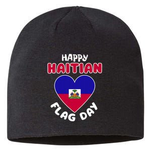 Happy Haitian Flag Day Cool Haiti Flag Heart Sustainable Beanie