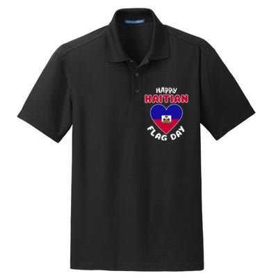 Happy Haitian Flag Day Cool Haiti Flag Heart Dry Zone Grid Polo