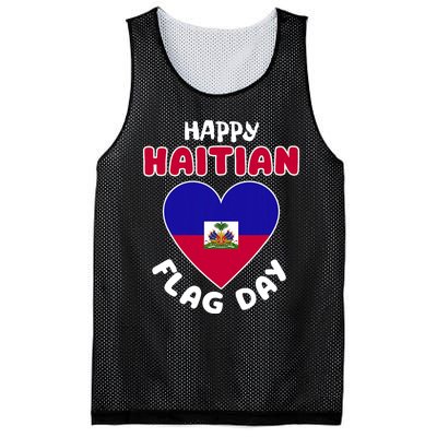 Happy Haitian Flag Day Cool Haiti Flag Heart Mesh Reversible Basketball Jersey Tank