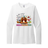 Happy Hallothanksmas Funny Halloween Thanksgiving Christmas Womens CVC Long Sleeve Shirt