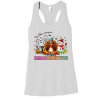 Happy Hallothanksmas Funny Halloween Thanksgiving Christmas Women's Racerback Tank