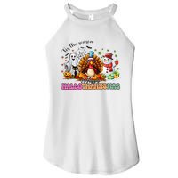 Happy Hallothanksmas Funny Halloween Thanksgiving Christmas Women's Perfect Tri Rocker Tank