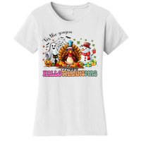 Happy Hallothanksmas Funny Halloween Thanksgiving Christmas Women's T-Shirt