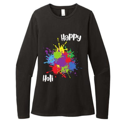 Happy Holi Festival Outfit Family Gift Womens CVC Long Sleeve Shirt