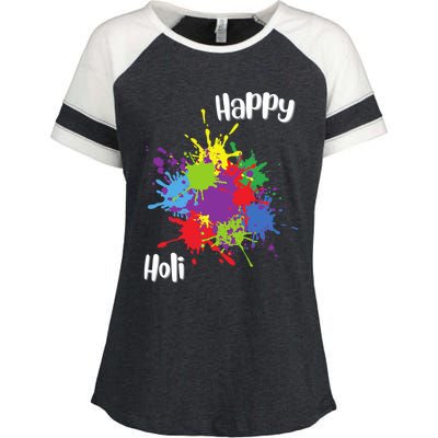 Happy Holi Festival Outfit Family Gift Enza Ladies Jersey Colorblock Tee