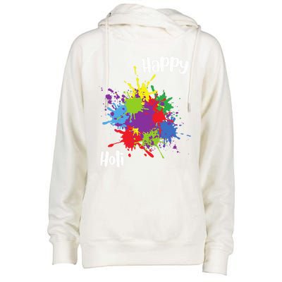 Happy Holi Festival Outfit Family Gift Womens Funnel Neck Pullover Hood