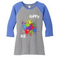 Happy Holi Festival Outfit Family Gift Women's Tri-Blend 3/4-Sleeve Raglan Shirt