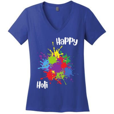 Happy Holi Festival Outfit Family Gift Women's V-Neck T-Shirt