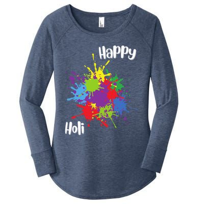 Happy Holi Festival Outfit Family Gift Women's Perfect Tri Tunic Long Sleeve Shirt