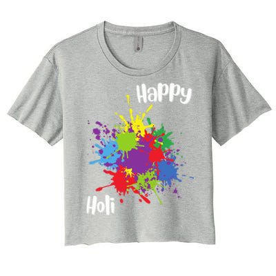 Happy Holi Festival Outfit Family Gift Women's Crop Top Tee