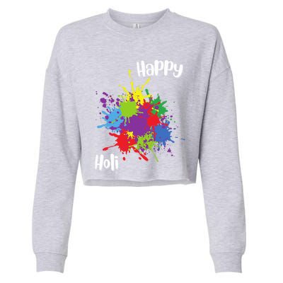 Happy Holi Festival Outfit Family Gift Cropped Pullover Crew