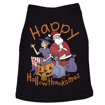 Happy Hallowthanksmas Funny Holiday Doggie Tank