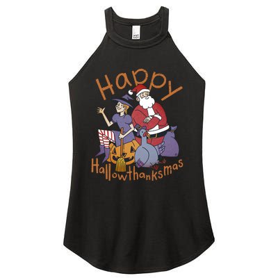 Happy Hallowthanksmas Funny Holiday Women's Perfect Tri Rocker Tank