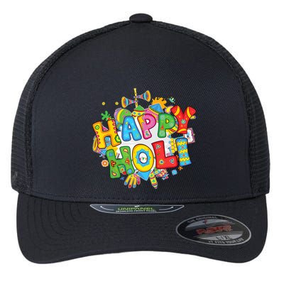 Happy Holi Festival Colors India Hindu Flexfit Unipanel Trucker Cap