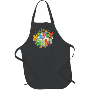 Happy Holi Festival Colors India Hindu Full-Length Apron With Pockets