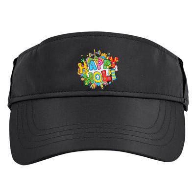 Happy Holi Festival Colors India Hindu Adult Drive Performance Visor