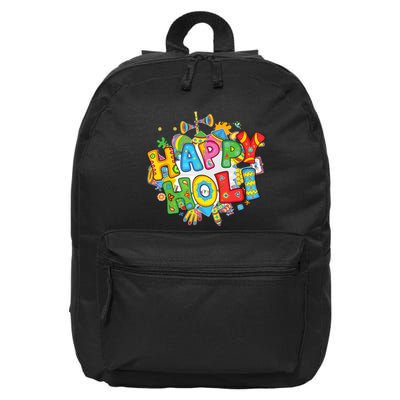 Happy Holi Festival Colors India Hindu 16 in Basic Backpack