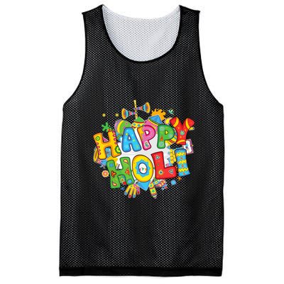 Happy Holi Festival Colors India Hindu Mesh Reversible Basketball Jersey Tank