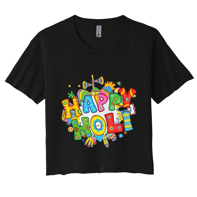 Happy Holi Festival Colors India Hindu Crop Top