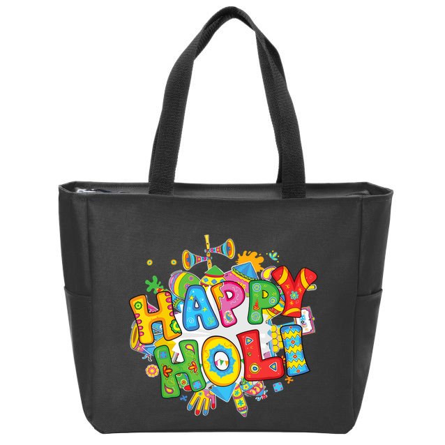 Happy Holi Festival Colors India Hindu Zip Tote Bag