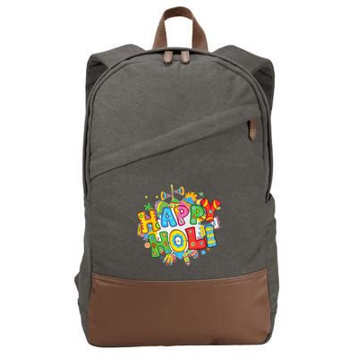 Happy Holi Festival Colors India Hindu Cotton Canvas Backpack