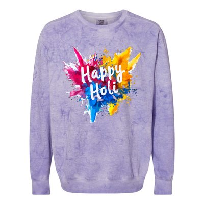 Happy Holi For Color India Hindu Gifts Colorblast Crewneck Sweatshirt