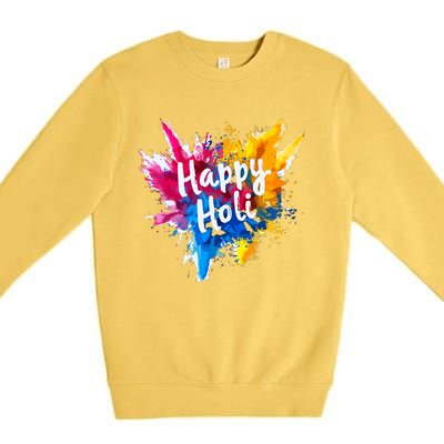 Happy Holi For Color India Hindu Gifts Premium Crewneck Sweatshirt