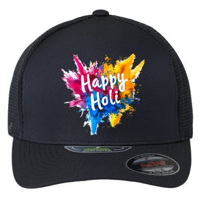 Happy Holi For Color India Hindu Gifts Flexfit Unipanel Trucker Cap