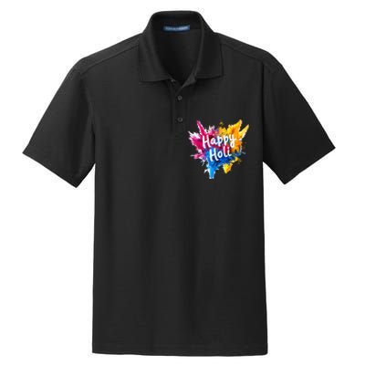 Happy Holi For Color India Hindu Gifts Dry Zone Grid Polo