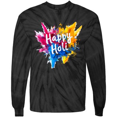 Happy Holi For Color India Hindu Gifts Tie-Dye Long Sleeve Shirt