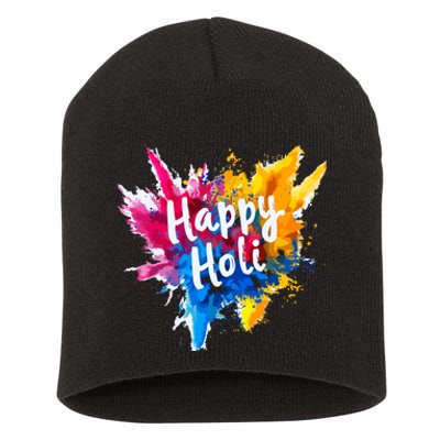 Happy Holi For Color India Hindu Gifts Short Acrylic Beanie