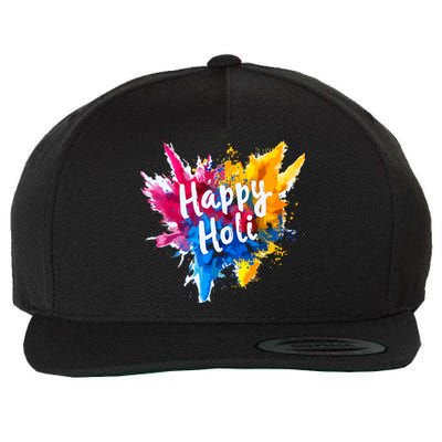 Happy Holi For Color India Hindu Gifts Wool Snapback Cap