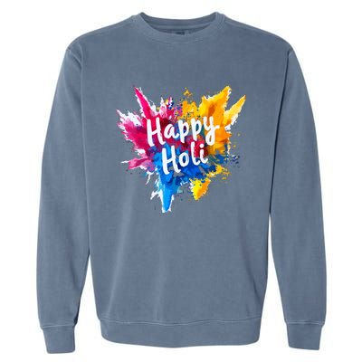 Happy Holi For Color India Hindu Gifts Garment-Dyed Sweatshirt