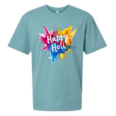 Happy Holi For Color India Hindu Gifts Sueded Cloud Jersey T-Shirt