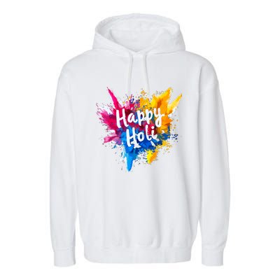 Happy Holi For Color India Hindu Gifts Garment-Dyed Fleece Hoodie