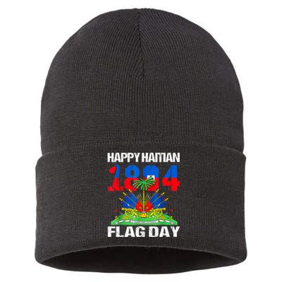 Happy Haitian Flag Day Haiti Flag Pride 1804 Family Sustainable Knit Beanie