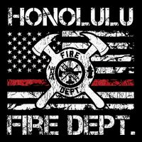 Honolulu Hawaii Fire Department Thin Red Line Fireman Cooling Performance Crew T-Shirt