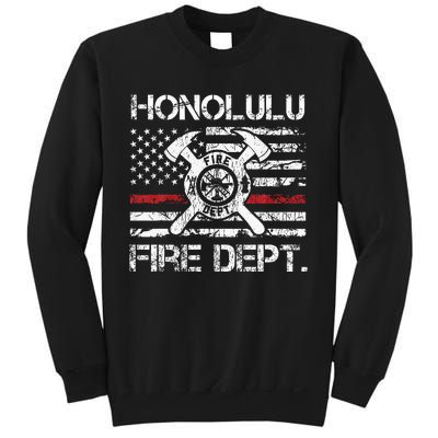 Honolulu Hawaii Fire Department Thin Red Line Fireman Sweatshirt