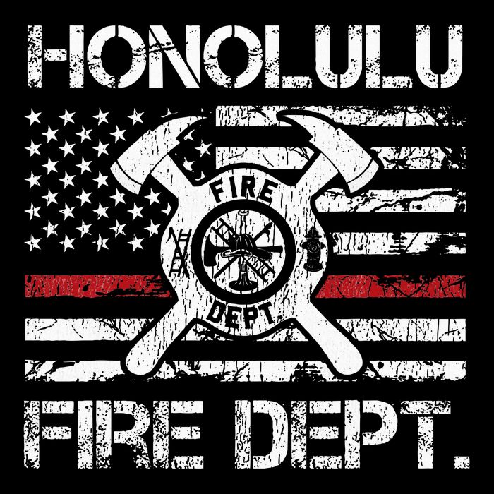 Honolulu Hawaii Fire Department Thin Red Line Fireman Backpack