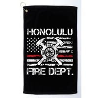 Honolulu Hawaii Fire Department Thin Red Line Fireman Golf Towel