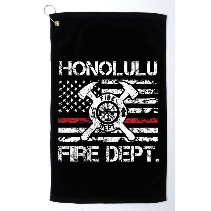 Honolulu Hawaii Fire Department Thin Red Line Fireman Golf Towel