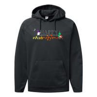 Happy Hallothanksmas Funny Halloween Christmas Thanksgiving Performance Fleece Hoodie