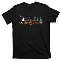 Happy Hallothanksmas Funny Halloween Christmas Thanksgiving T-Shirt